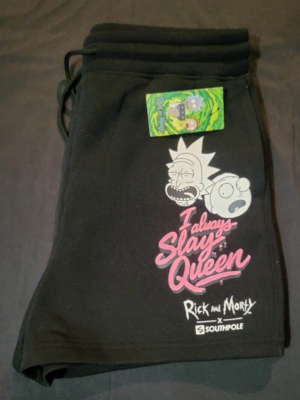 Southpole X Rick And Morty Black Graphic Shorts Women Size Large NWT